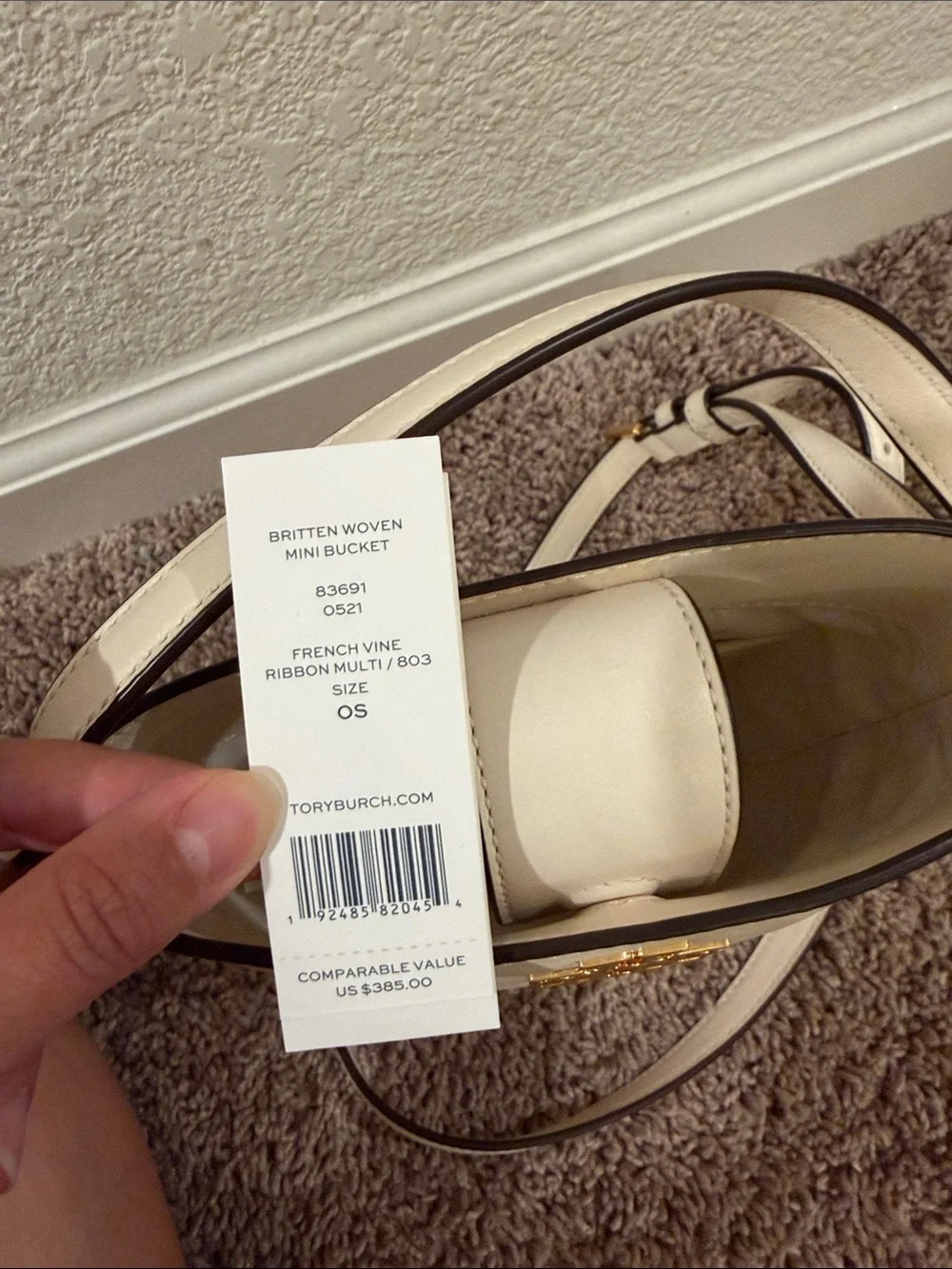 Tory Burch Britten Woven Mini Bucket